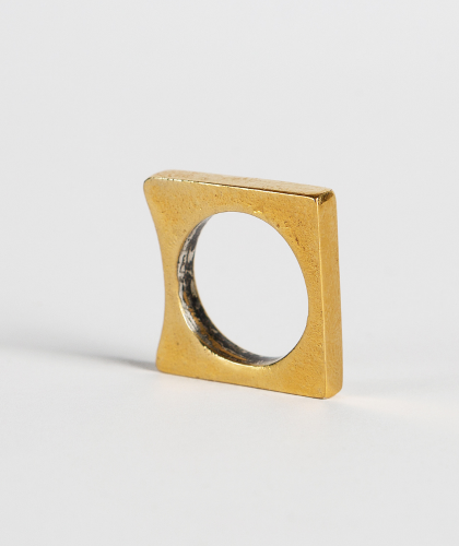 Square l.o.v.e. unisex little finger ring